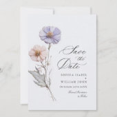 Elegante Wasserfarbenwelt Wildblume Hochzeit Save The Date (Vorderseite)