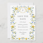 Elegante Wasserfarbenwelt Wildblume Hochzeit Save The Date (Vorderseite)