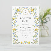 Elegante Wasserfarbenwelt Wildblume Hochzeit Save The Date (Stehend Vorderseite)