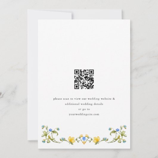 Elegante Wasserfarbenwelt Wildblume Hochzeit Save The Date (Rückseite)