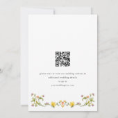 Elegante Wasserfarbenwelt Wildblume Hochzeit Save The Date (Rückseite)