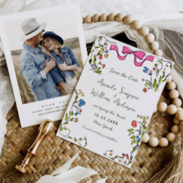 Elegante Wasserfarbenwelt Wildblume Hochzeit Save The Date