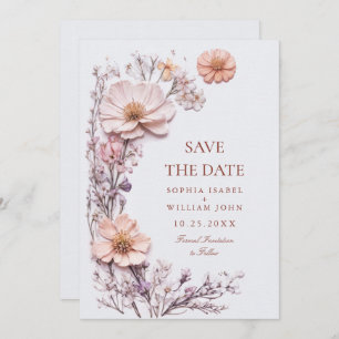 Elegante Wasserfarbenwelt Wildblume Hochzeit Save The Date
