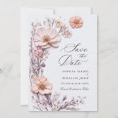 Elegante Wasserfarbenwelt Wildblume Hochzeit Save The Date (Vorderseite)