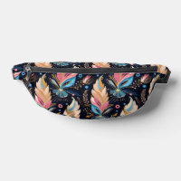 Elegante Wasserfarbfedern Navyblau Pink und Tee