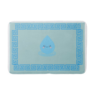 Elegante Wassertröpfe mit chinesischer Grenze Badematte