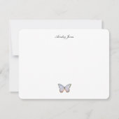 Elegante Watecolor Blue Butterfly Personalisiert f Dankeskarte (Vorderseite)