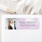 Elegante Watercolor Abschluss Foto Address Labels (Insitu)
