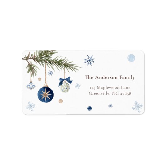 Elegante Watercolor Adressaufkleber (Vorne)