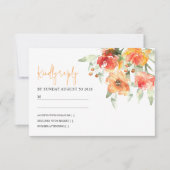 Elegante Watercolor Apricot Floral Wedding RSVP (Vorderseite)