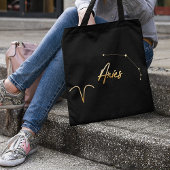 Elegante Watercolor Aries Zodiac Black Tasche