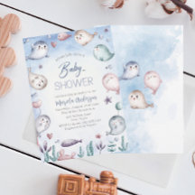 Elegante Watercolor Baby Siegel Baby Shower