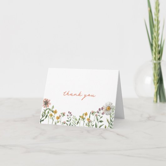 Elegante Watercolor Babydusche Dankeskarte (Vorderseite)