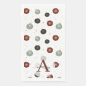 Elegante Watercolor Baubles Mit Monogramm Weihnach Serviette (Vorderseite)