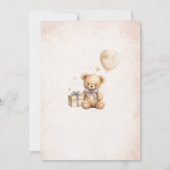 Elegante Watercolor Bear Teddy Babydusche Einladung (Rückseite)