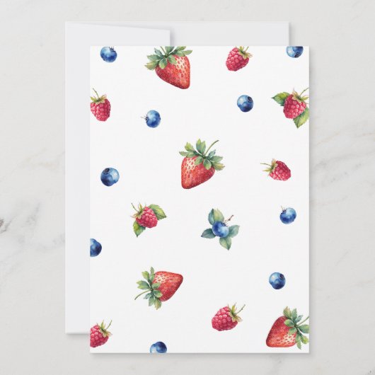 Elegante Watercolor Berry Sweet Baby Shower Einladung (Rückseite)