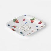 Elegante Watercolor Berry Sweet Baby Shower Pappteller (Gewinkelt)