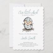 Elegante Watercolor Bird Baby Shower Einladung (Vorderseite)