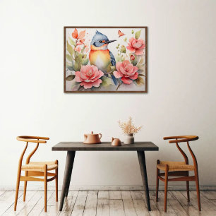 Elegante Watercolor Bird Festival - Martha Argeric Poster