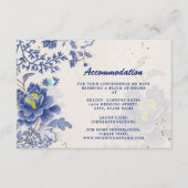 Elegante Watercolor Blauer Blumenstrauß Botanische Begleitkarte (Vorderseite)