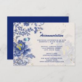 Elegante Watercolor Blauer Blumenstrauß Botanische Begleitkarte