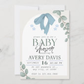 Elegante Watercolor Blue Baby Shower Einladung (Vorderseite)