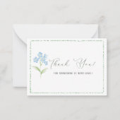 Elegante Watercolor Blue Blumen Baby Dusche Mitteilungskarte (Vorderseite)