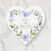 Elegante Watercolor Blue Blumen Wreath Wedding Geschenkanhänger (Vorderseite)