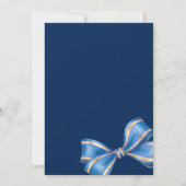 Elegante Watercolor Blue Bow Baby Shower Einladung (Rückseite)