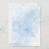 Elegante Watercolor Blue Bow Boy Baby Shower Einladung (Rückseite)