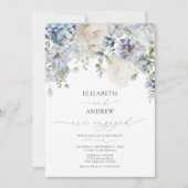 Elegante Watercolor Blue Garden Verlobung Einladung (Vorderseite)