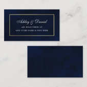 Elegante Watercolor Blue Gold Wedding Registry Begleitkarte (Vorne/Hinten)