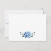 Elegante Watercolor Blue Hydrangea Wedding QR Code RSVP Karte (Rückseite)