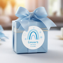 Elegante Watercolor Blue Rainbow Baby Shower