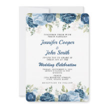 Elegante Watercolor Blue Rose Blumenhochzeit