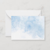 Elegante Watercolor Blue Wappen FowerFlat Note Car Mitteilungskarte (Rückseite)