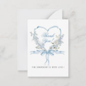 Elegante Watercolor Blue Wappen FowerFlat Note Car Mitteilungskarte (Vorderseite)