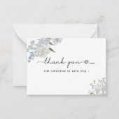 Elegante Watercolor Blue Wildblumen Babydusche Mitteilungskarte (Vorderseite)