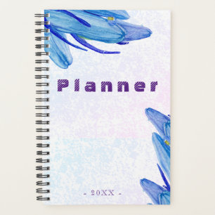 Elegante Watercolor Bluebell Blume Kunstplaner Planer