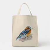 Elegante Watercolor Bluebird Nature Tragetasche (Rückseite)