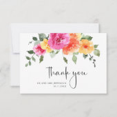 Elegante Watercolor Blume Blumenzwiebeln Dankeskarte (Vorderseite)