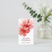 Elegante Watercolor Blume Feminine Business Card Visitenkarte (Stehend Vorderseite)