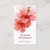 Elegante Watercolor Blume Feminine Business Card Visitenkarte (Vorderseite)
