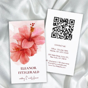 Elegante Watercolor Blume Feminine Business Card Visitenkarte