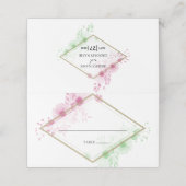 Elegante Watercolor Blume Hochzeit Platzkarte (Außenseite Aufgefaltet)