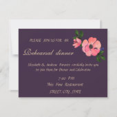 Elegante Watercolor Blume Hochzeit Probe Dinner Einladung (Vorderseite)