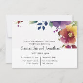 Elegante Watercolor Blume Hochzeit Probe Einladung (Vorderseite)