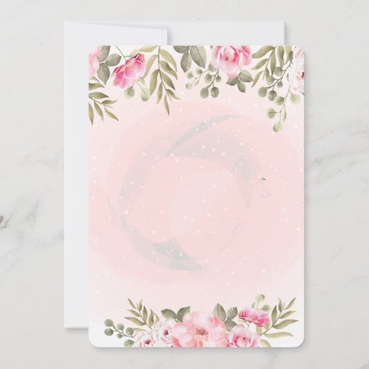 Elegante Watercolor Blumendusche Einladung (Rückseite)