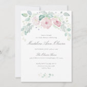 Elegante Watercolor Blumendusche Einladung (Vorderseite)