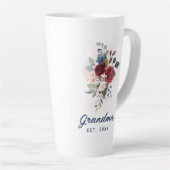 Elegante Watercolor Blumengranma Custom Milchtasse (Rechte Ecke)